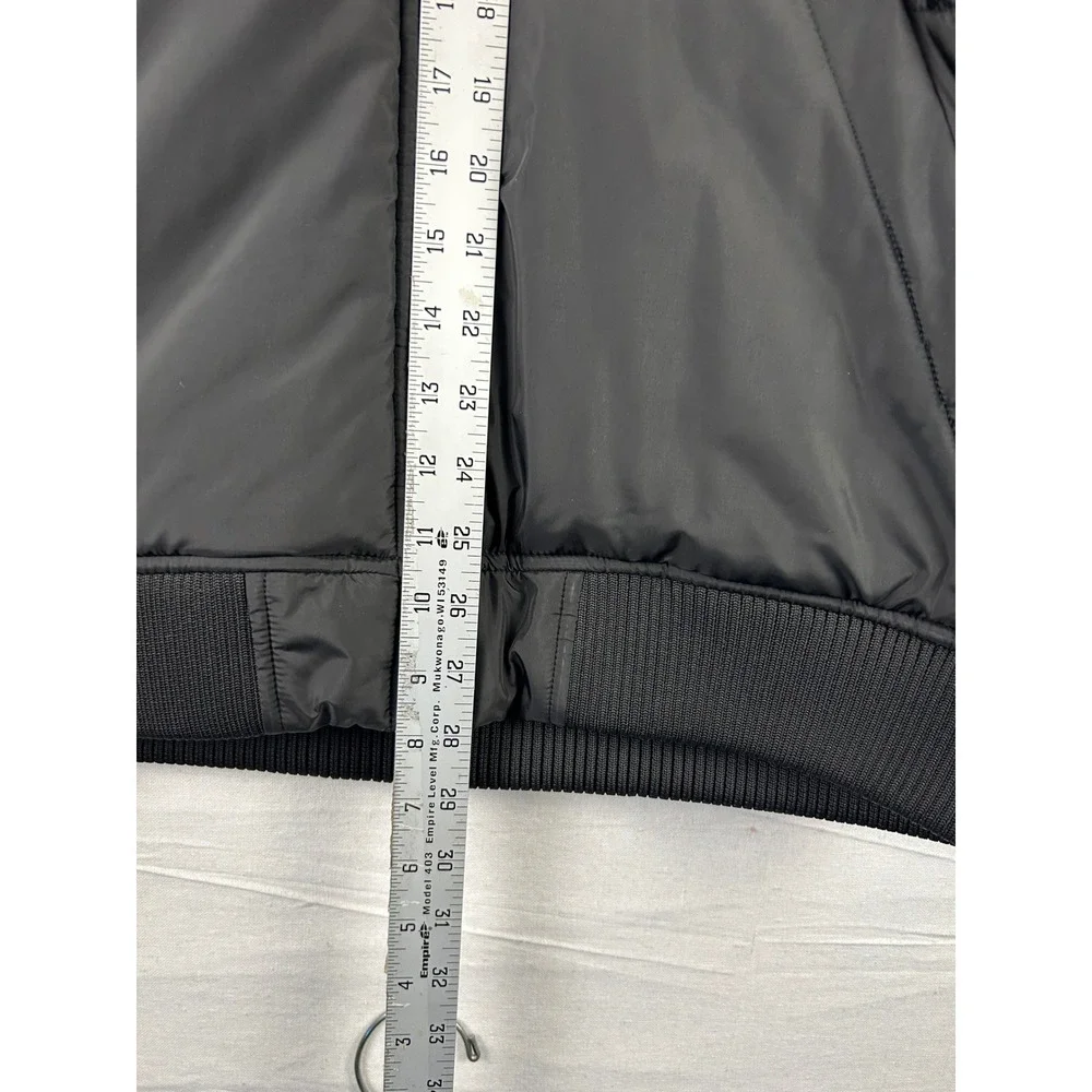 Tommy Hilfiger Mens Black Puffer Jacket SherpaLined Hooded Coat L 14/16 TBFIM23F